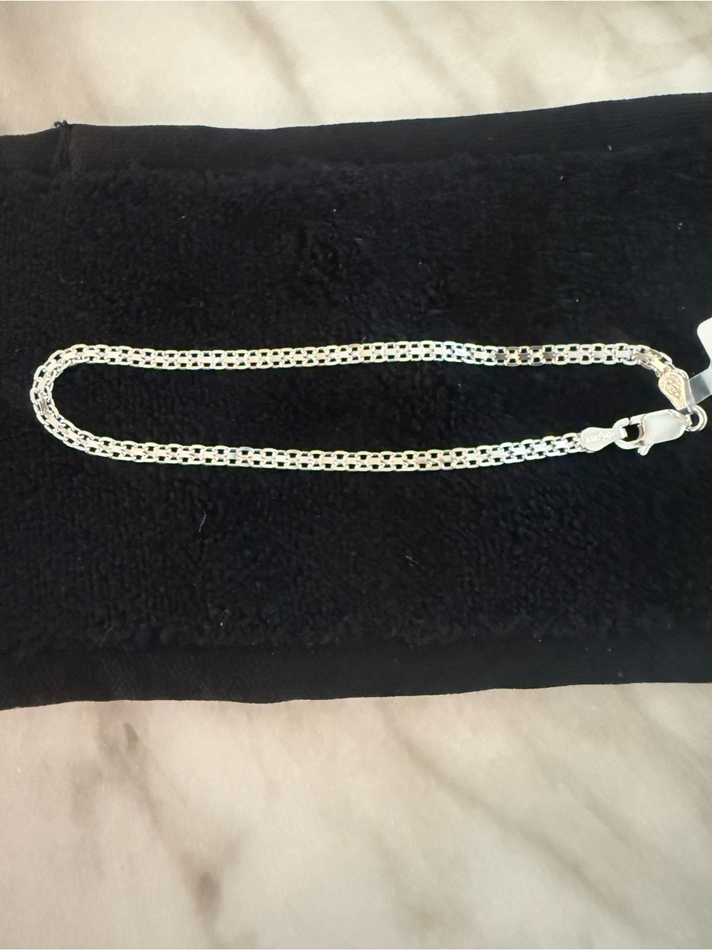 NWT Bismark 925 Sterling Silver Double Box Chain Bracelet